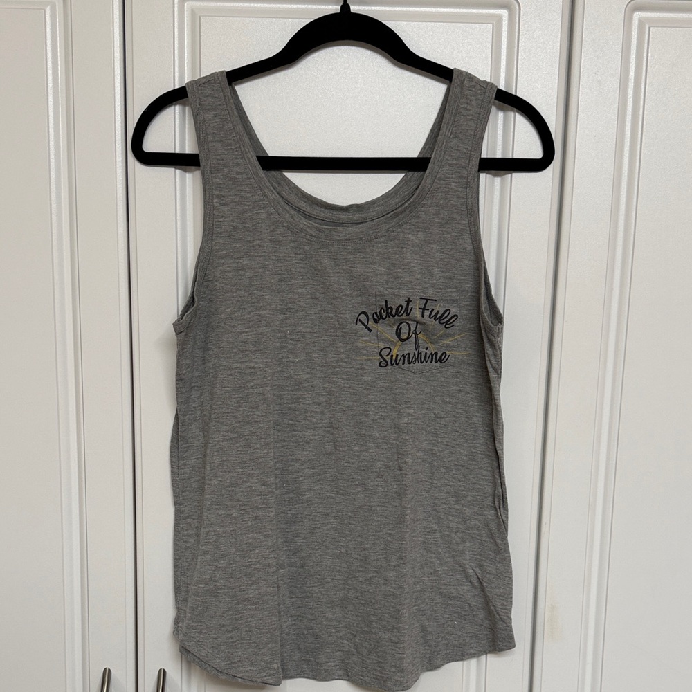 Maurices Gray Tank Top with Sunshine Print